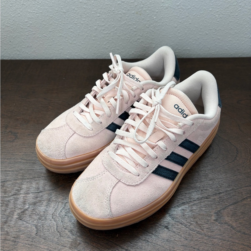 Adidas Gazelles Light Pink Sneakers with Dark Stripes